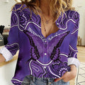 Australia Lupus Awareness Month Personalised Women Casual Shirt Butterfly Purple Ribbon Invisible Illness Indigenous Art
