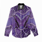 Australia Lupus Awareness Month Personalised Women Casual Shirt Butterfly Purple Ribbon Invisible Illness Indigenous Art
