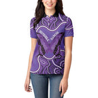 Australia Lupus Awareness Month Personalised Women Polo Shirt Butterfly Purple Ribbon Invisible Illness Indigenous Art