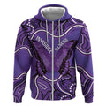 Australia Lupus Awareness Month Personalised Zip Hoodie Butterfly Purple Ribbon Invisible Illness Indigenous Art