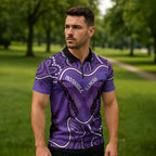Australia Lupus Awareness Month Personalised Zipper Polo Shirt Butterfly Purple Ribbon Invisible Illness Indigenous Art