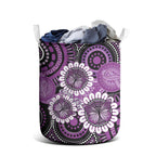 Australia Indigenous Butterflies Personalised Laundry Basket Lupus Awareness Purple Ribbon Aboriginal Art