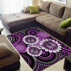 Australia Indigenous Butterflies Personalised Area Rug Lupus Awareness Purple Ribbon Aboriginal Art
