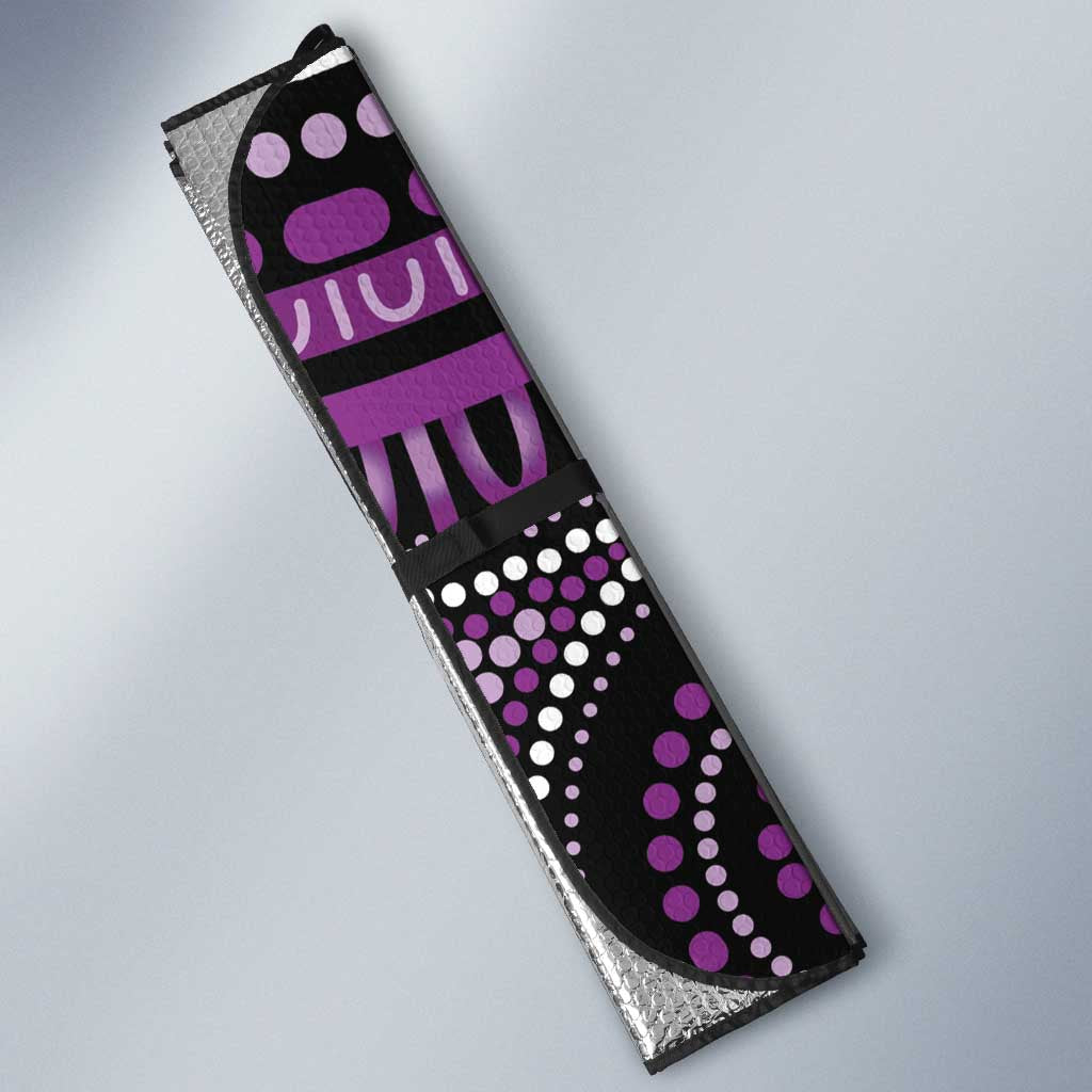 Australia Indigenous Butterflies Personalised Auto Sun Shade Lupus Awareness Purple Ribbon Aboriginal Art