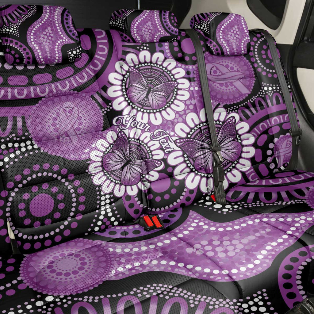 Australia Indigenous Butterflies Personalised Back Car Seat Cover Lupus Awareness Purple Ribbon Aboriginal Art