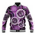 Australia Indigenous Butterflies Personalised Baseball Jacket Lupus Awareness Purple Ribbon Aboriginal Art