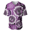 Australia Indigenous Butterflies Personalised Baseball Jersey Lupus Awareness Purple Ribbon Aboriginal Art