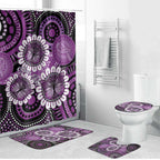 Australia Indigenous Butterflies Personalised Bathroom Set Lupus Awareness Purple Ribbon Aboriginal Art