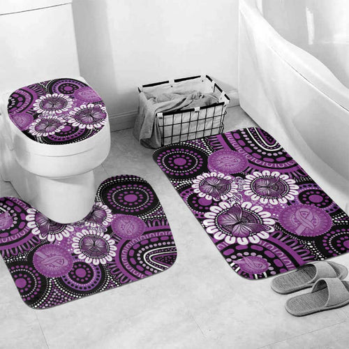 Australia Indigenous Butterflies Personalised Bathroom Set Lupus Awareness Purple Ribbon Aboriginal Art