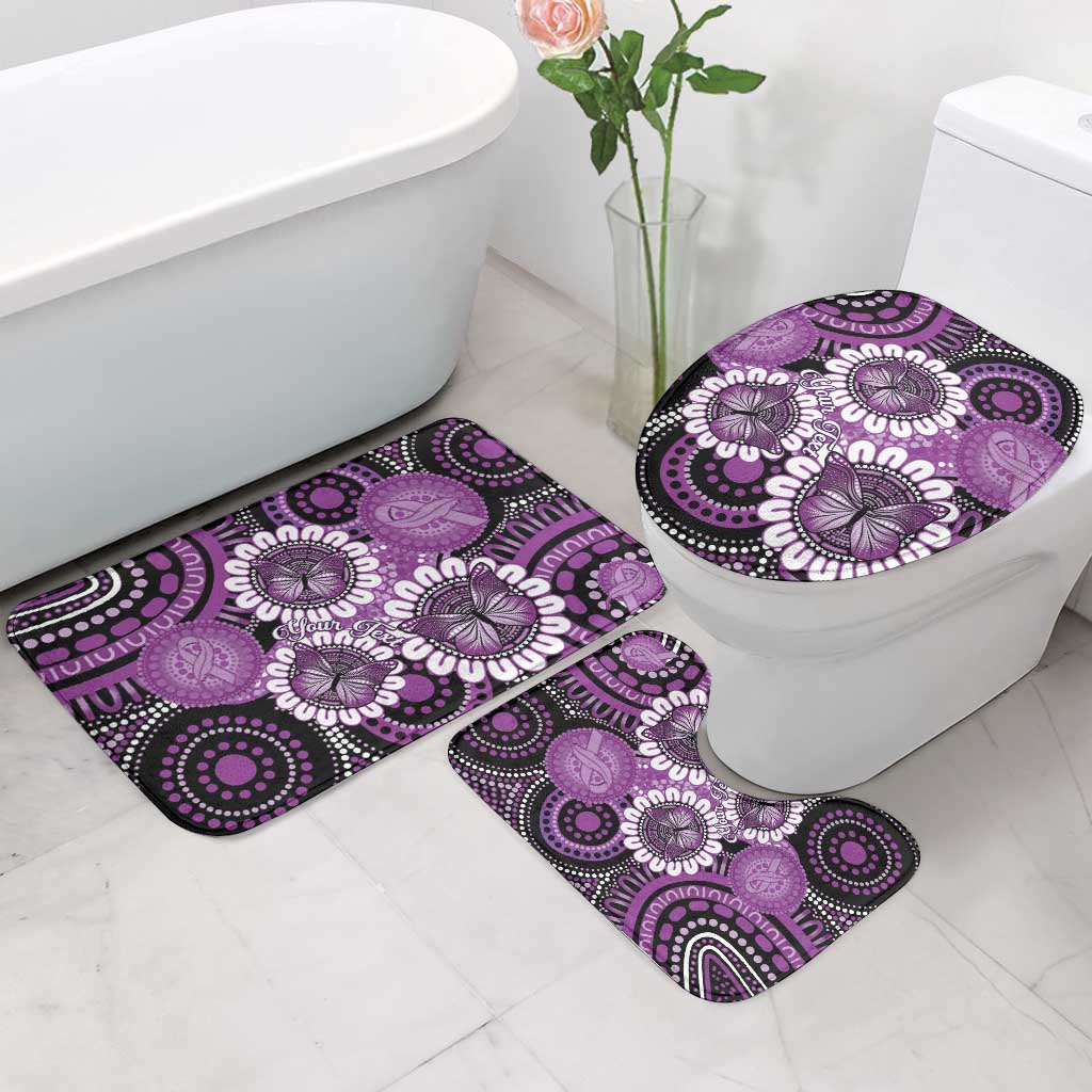 Australia Indigenous Butterflies Personalised Bathroom Set Lupus Awareness Purple Ribbon Aboriginal Art