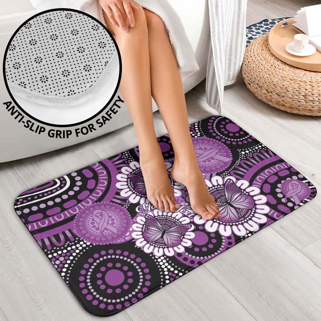 Australia Indigenous Butterflies Personalised Bathroom Set Lupus Awareness Purple Ribbon Aboriginal Art
