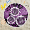 Australia Indigenous Butterflies Personalised Beach Blanket Lupus Awareness Purple Ribbon Aboriginal Art
