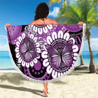 Australia Indigenous Butterflies Personalised Beach Blanket Lupus Awareness Purple Ribbon Aboriginal Art