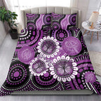 Australia Indigenous Butterflies Personalised Bedding Set Lupus Awareness Purple Ribbon Aboriginal Art