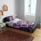 Australia Indigenous Butterflies Personalised Bedding Set Lupus Awareness Purple Ribbon Aboriginal Art