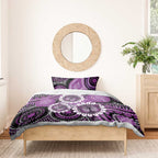Australia Indigenous Butterflies Personalised Bedding Set Lupus Awareness Purple Ribbon Aboriginal Art
