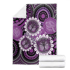 Australia Indigenous Butterflies Personalised Blanket Lupus Awareness Purple Ribbon Aboriginal Art
