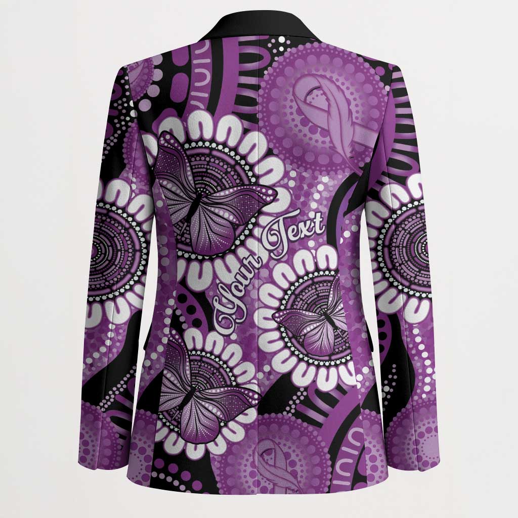 Australia Indigenous Butterflies Personalised Blazer Lupus Awareness Purple Ribbon Aboriginal Art