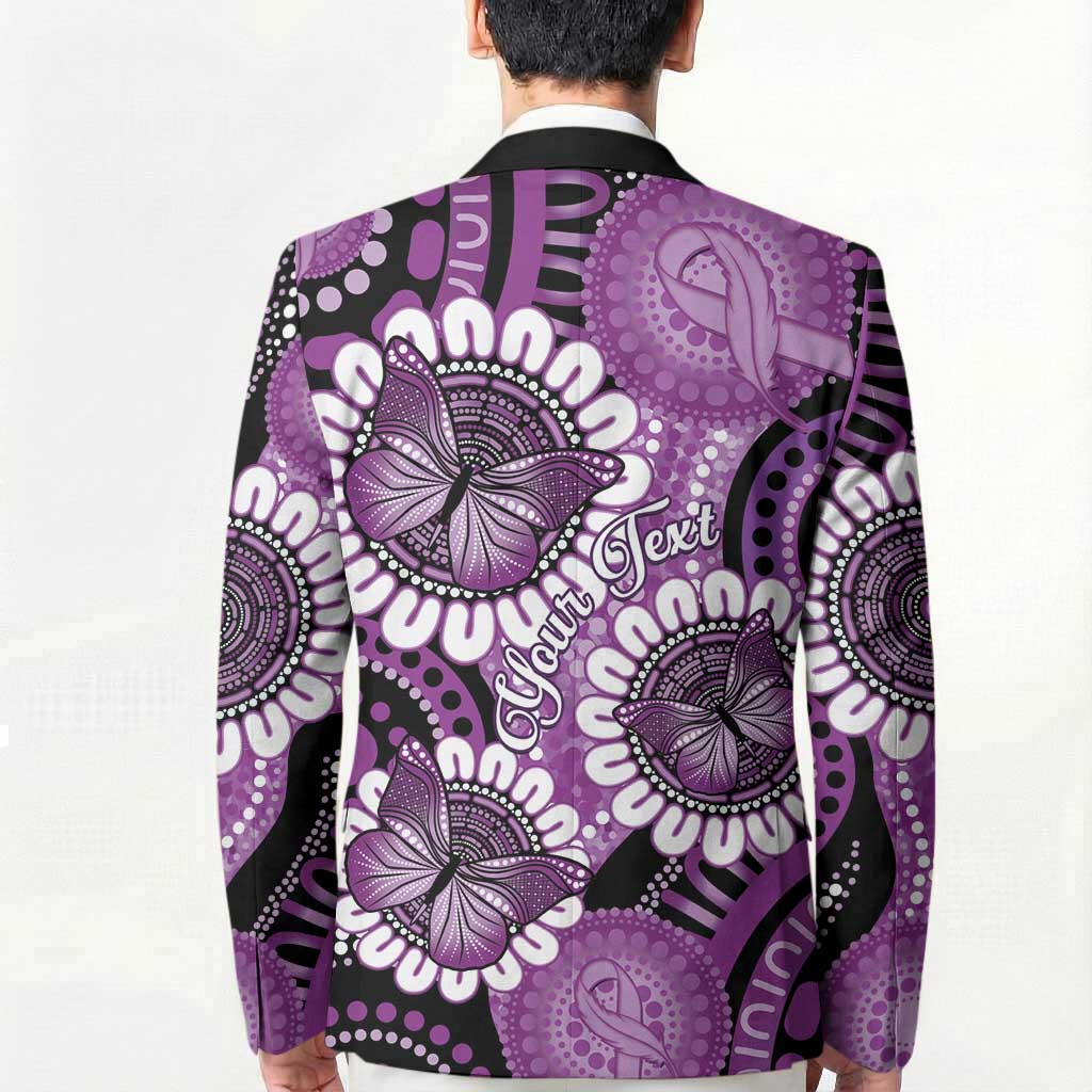 Australia Indigenous Butterflies Personalised Blazer Lupus Awareness Purple Ribbon Aboriginal Art