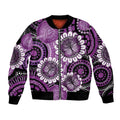 Australia Indigenous Butterflies Personalised Bomber Jacket Lupus Awareness Purple Ribbon Aboriginal Art