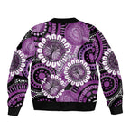 Australia Indigenous Butterflies Personalised Bomber Jacket Lupus Awareness Purple Ribbon Aboriginal Art