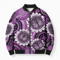 Australia Indigenous Butterflies Personalised Bomber Puffer Jacket Lupus Awareness Purple Ribbon Aboriginal Art