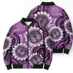 Australia Indigenous Butterflies Personalised Bomber Puffer Jacket Lupus Awareness Purple Ribbon Aboriginal Art