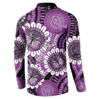 Australia Indigenous Butterflies Personalised Button Sweatshirt Lupus Awareness Purple Ribbon Aboriginal Art