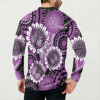 Australia Indigenous Butterflies Personalised Button Sweatshirt Lupus Awareness Purple Ribbon Aboriginal Art