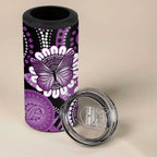 Australia Indigenous Butterflies Personalised 4 in 1 Can Cooler Tumbler Lupus Awareness Purple Ribbon Aboriginal Art
