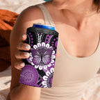 Australia Indigenous Butterflies Personalised 4 in 1 Can Cooler Tumbler Lupus Awareness Purple Ribbon Aboriginal Art