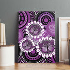 Australia Indigenous Butterflies Personalised Canvas Wall Art Lupus Awareness Purple Ribbon Aboriginal Art