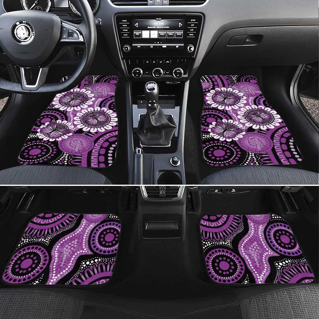 Australia Indigenous Butterflies Personalised Car Mats Lupus Awareness Purple Ribbon Aboriginal Art