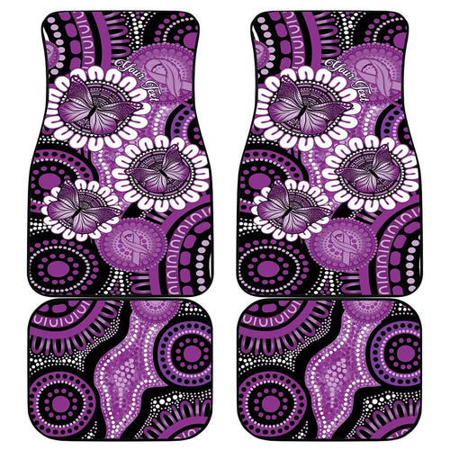 Australia Indigenous Butterflies Personalised Car Mats Lupus Awareness Purple Ribbon Aboriginal Art