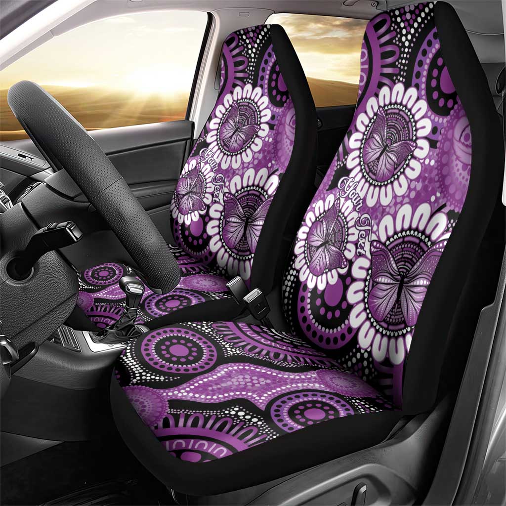 Australia Indigenous Butterflies Personalised Car Seat Cover Lupus Awareness Purple Ribbon Aboriginal Art