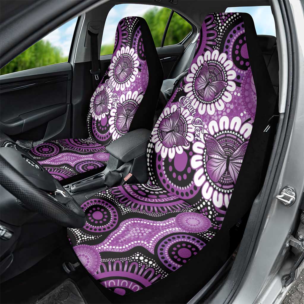 Australia Indigenous Butterflies Personalised Car Seat Cover Lupus Awareness Purple Ribbon Aboriginal Art
