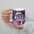 Australia Indigenous Butterflies Personalised Ceramic Mug Lupus Awareness Purple Ribbon Aboriginal Art