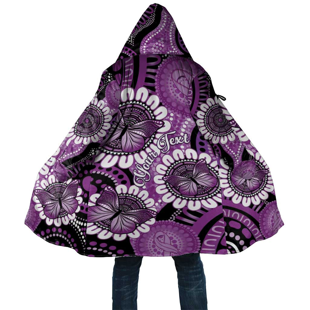 Australia Indigenous Butterflies Personalised Cloak Lupus Awareness Purple Ribbon Aboriginal Art