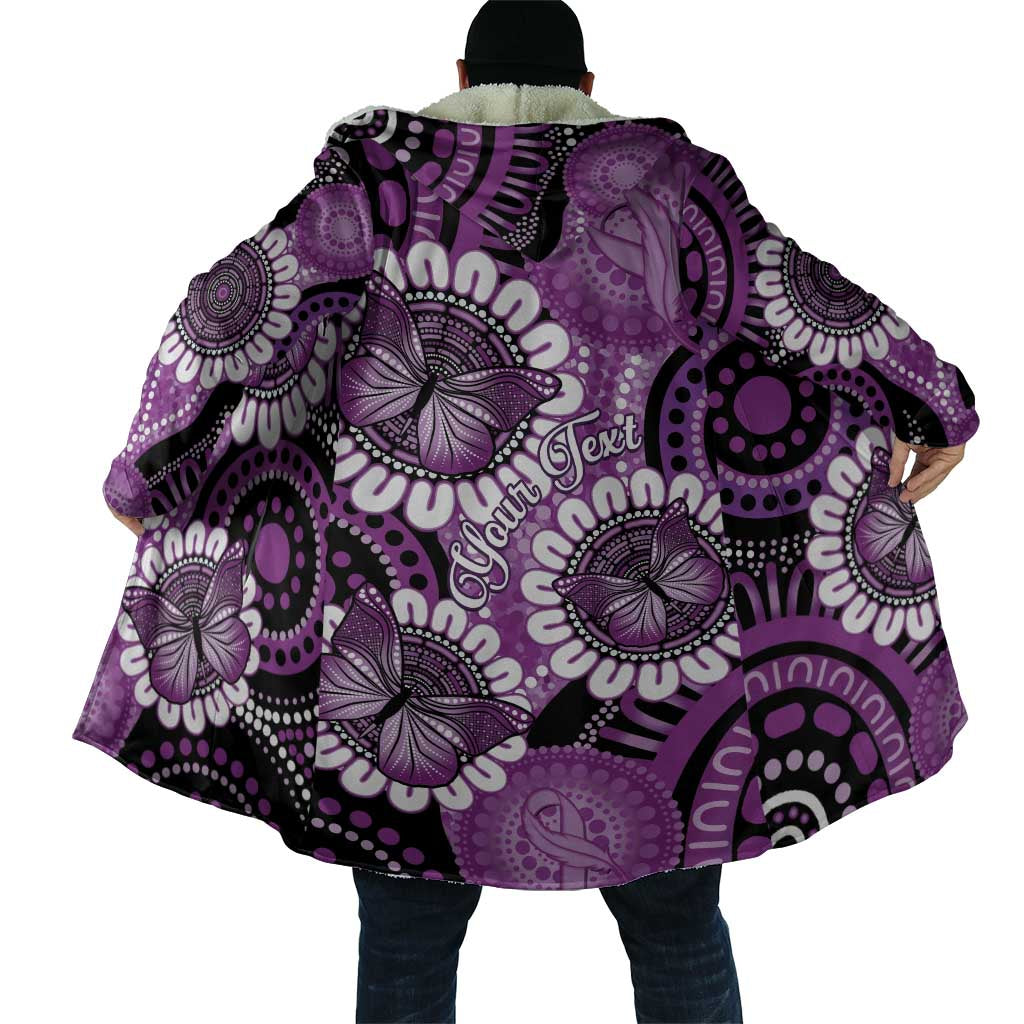 Australia Indigenous Butterflies Personalised Cloak Lupus Awareness Purple Ribbon Aboriginal Art