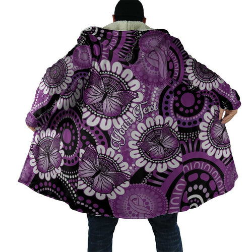 Australia Indigenous Butterflies Personalised Cloak Lupus Awareness Purple Ribbon Aboriginal Art