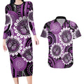 Australia Indigenous Butterflies Personalised Couples Matching Long Sleeve Bodycon Dress and Hawaiian Shirt Lupus Awareness Purple Ribbon Aboriginal Art
