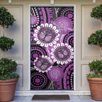 Australia Indigenous Butterflies Personalised Door Cover Lupus Awareness Purple Ribbon Aboriginal Art