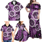 Australia Indigenous Butterflies Personalised Family Matching Off Shoulder Maxi Dress and Hawaiian Shirt Lupus Awareness Purple Ribbon Aboriginal Art