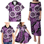 Australia Indigenous Butterflies Personalised Family Matching Puletasi and Hawaiian Shirt Lupus Awareness Purple Ribbon Aboriginal Art