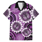 Australia Indigenous Butterflies Personalised Family Matching Puletasi and Hawaiian Shirt Lupus Awareness Purple Ribbon Aboriginal Art