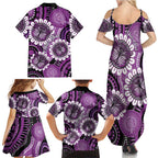 Australia Indigenous Butterflies Personalised Family Matching Summer Maxi Dress and Hawaiian Shirt Lupus Awareness Purple Ribbon Aboriginal Art