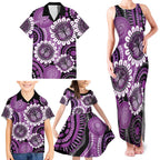 Australia Indigenous Butterflies Personalised Family Matching Tank Maxi Dress and Hawaiian Shirt Lupus Awareness Purple Ribbon Aboriginal Art