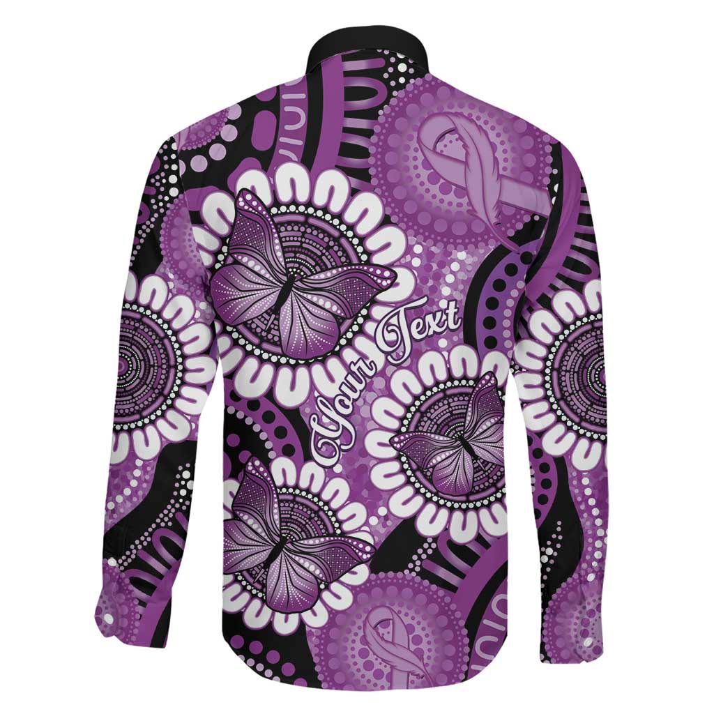 Australia Indigenous Butterflies Personalised Family Matching Tank Maxi Dress and Hawaiian Shirt Lupus Awareness Purple Ribbon Aboriginal Art