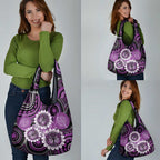 Australia Indigenous Butterflies Personalised Grocery Bag Lupus Awareness Purple Ribbon Aboriginal Art