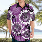 Australia Indigenous Butterflies Personalised Hawaiian Shirt Lupus Awareness Purple Ribbon Aboriginal Art